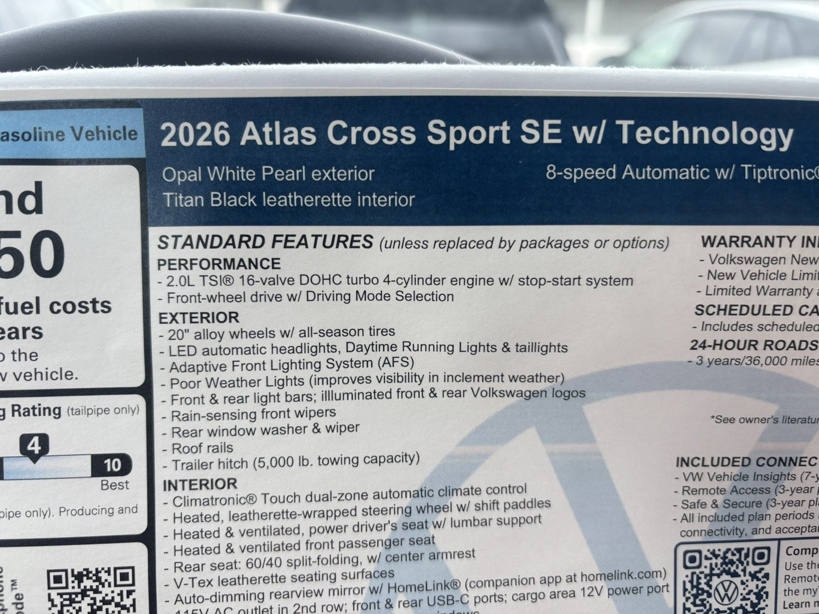 2026 Volkswagen Atlas Cross Sport 2.0T SE w/Technology