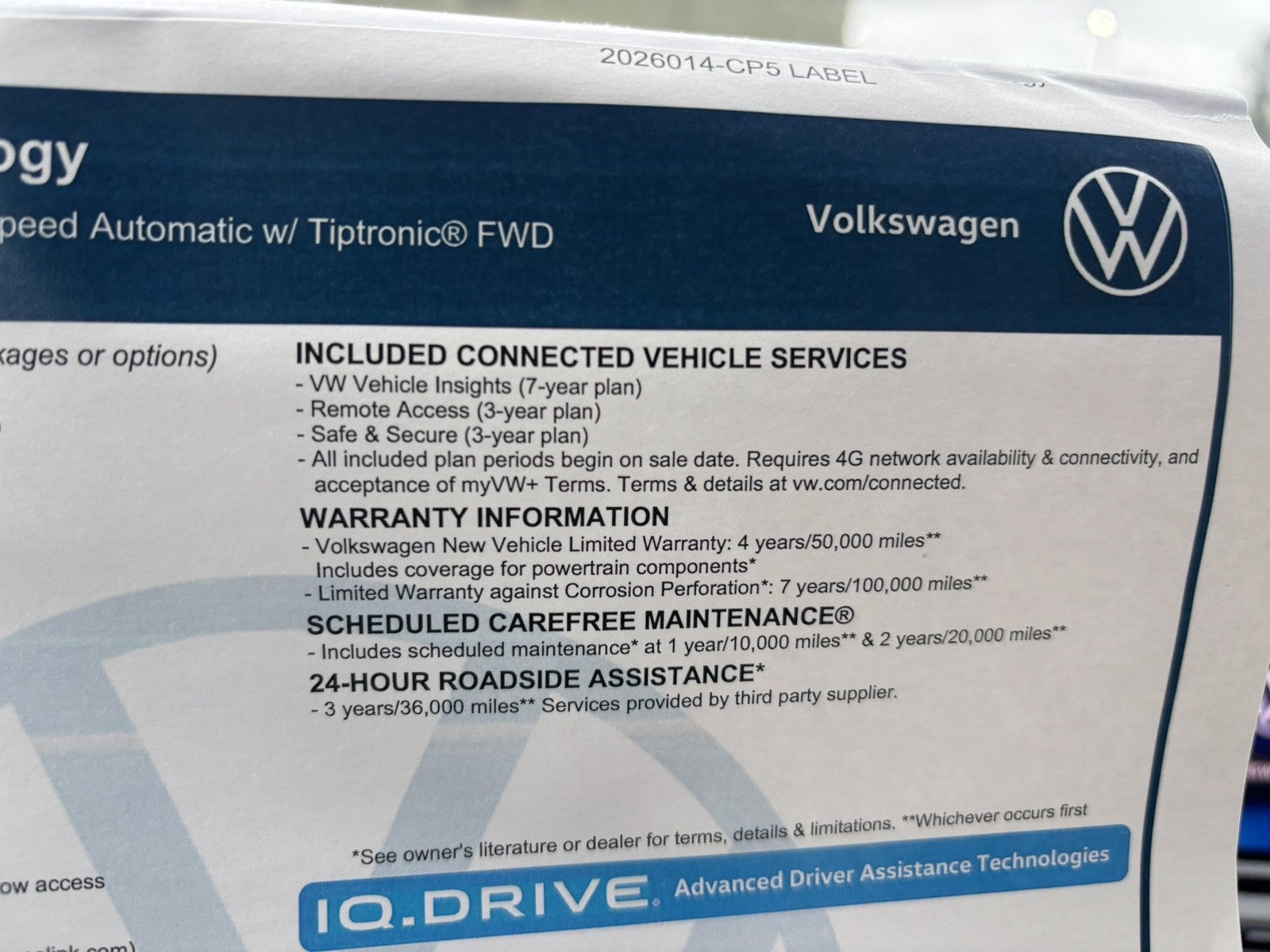 2026 Volkswagen Atlas 2.0T SE w/Technology