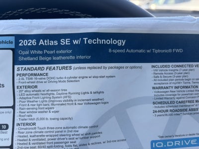 2026 Volkswagen Atlas 2.0T SE w/Technology
