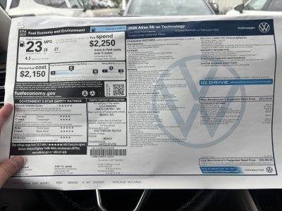 2026 Volkswagen Atlas 2.0T SE w/Technology