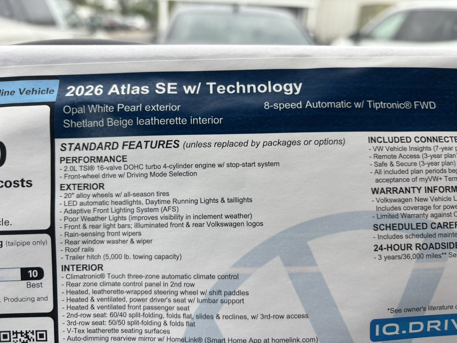 2026 Volkswagen Atlas 2.0T SE w/Technology