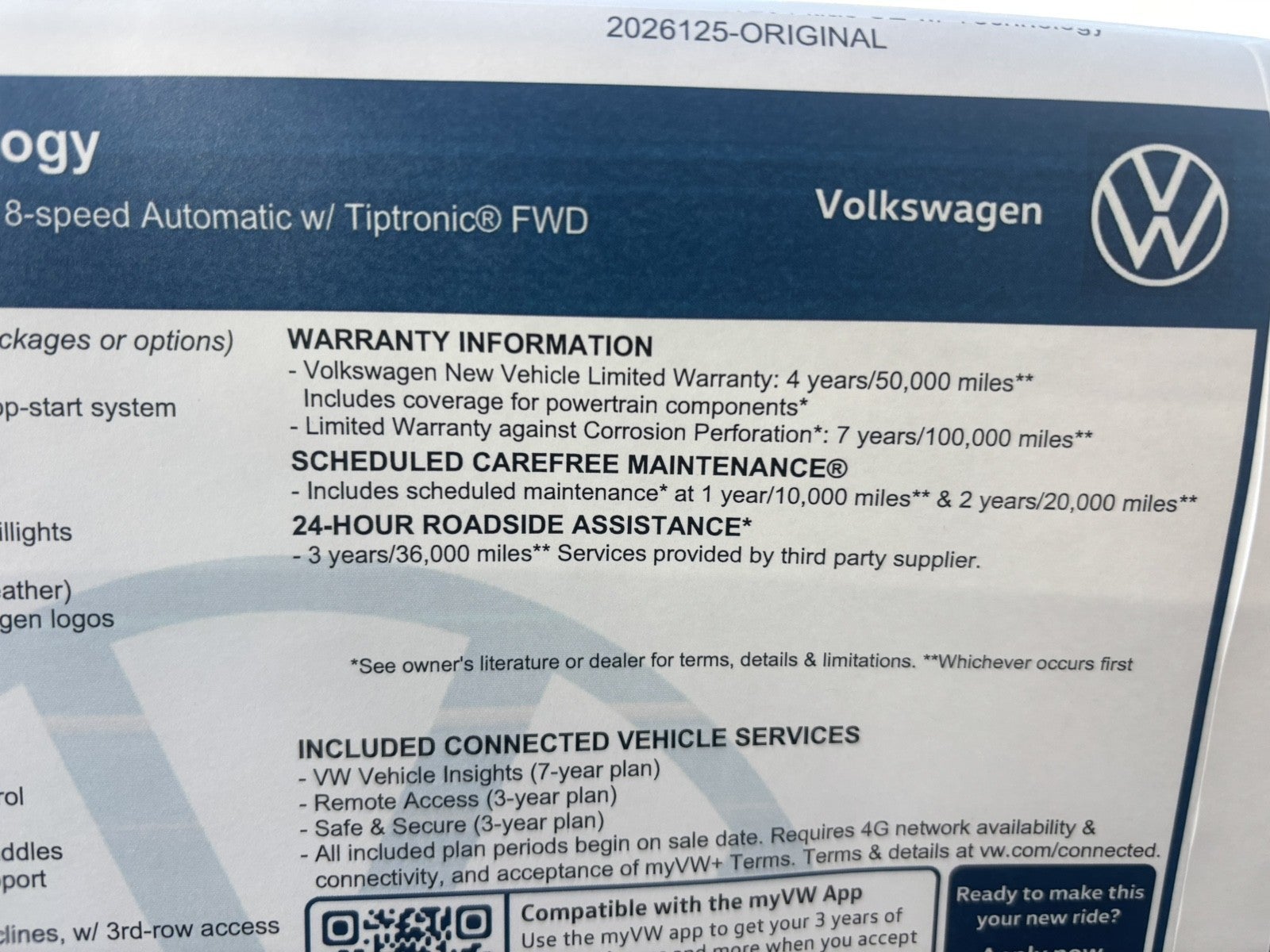 2026 Volkswagen Atlas 2.0T SE w/Technology