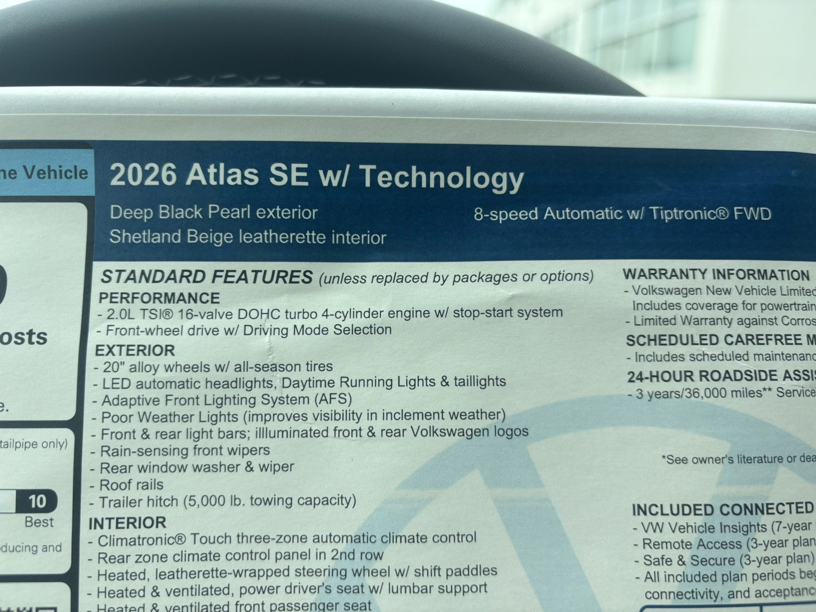 2026 Volkswagen Atlas 2.0T SE w/Technology