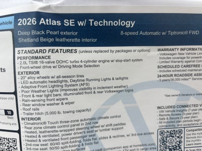 2026 Volkswagen Atlas 2.0T SE w/Technology