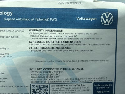 2026 Volkswagen Atlas 2.0T SE w/Technology