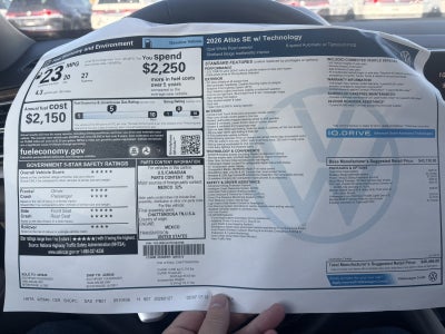 2026 Volkswagen Atlas 2.0T SE w/Technology