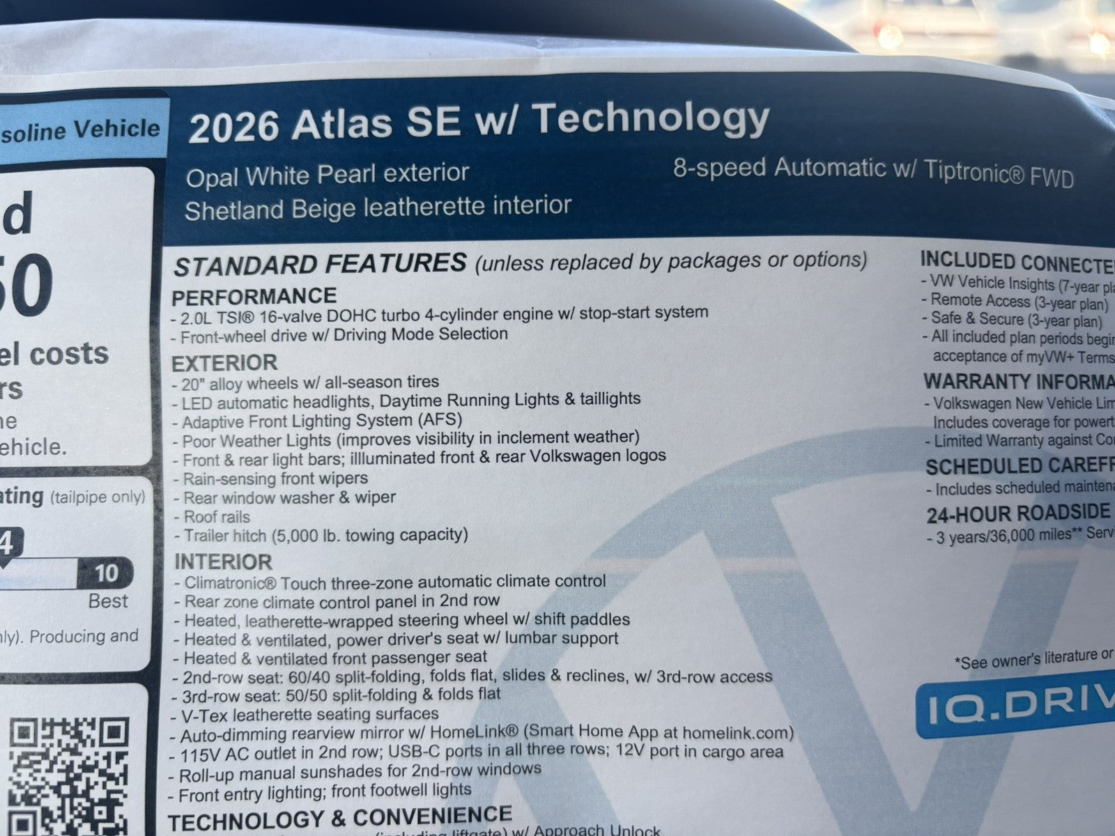 2026 Volkswagen Atlas 2.0T SE w/Technology