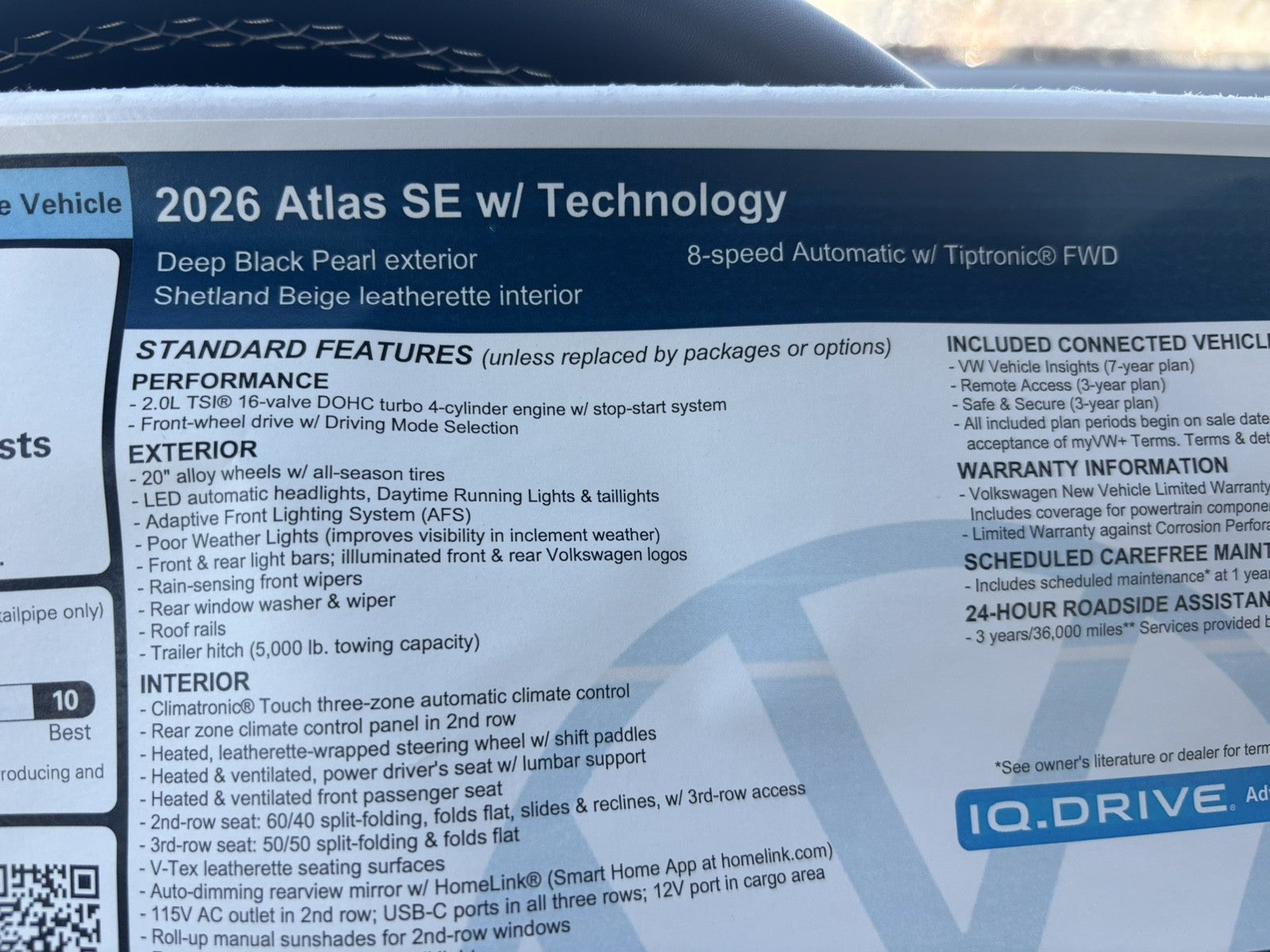2026 Volkswagen Atlas 2.0T SE w/Technology