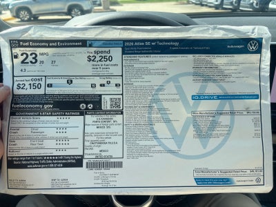 2026 Volkswagen Atlas 2.0T SE w/Technology
