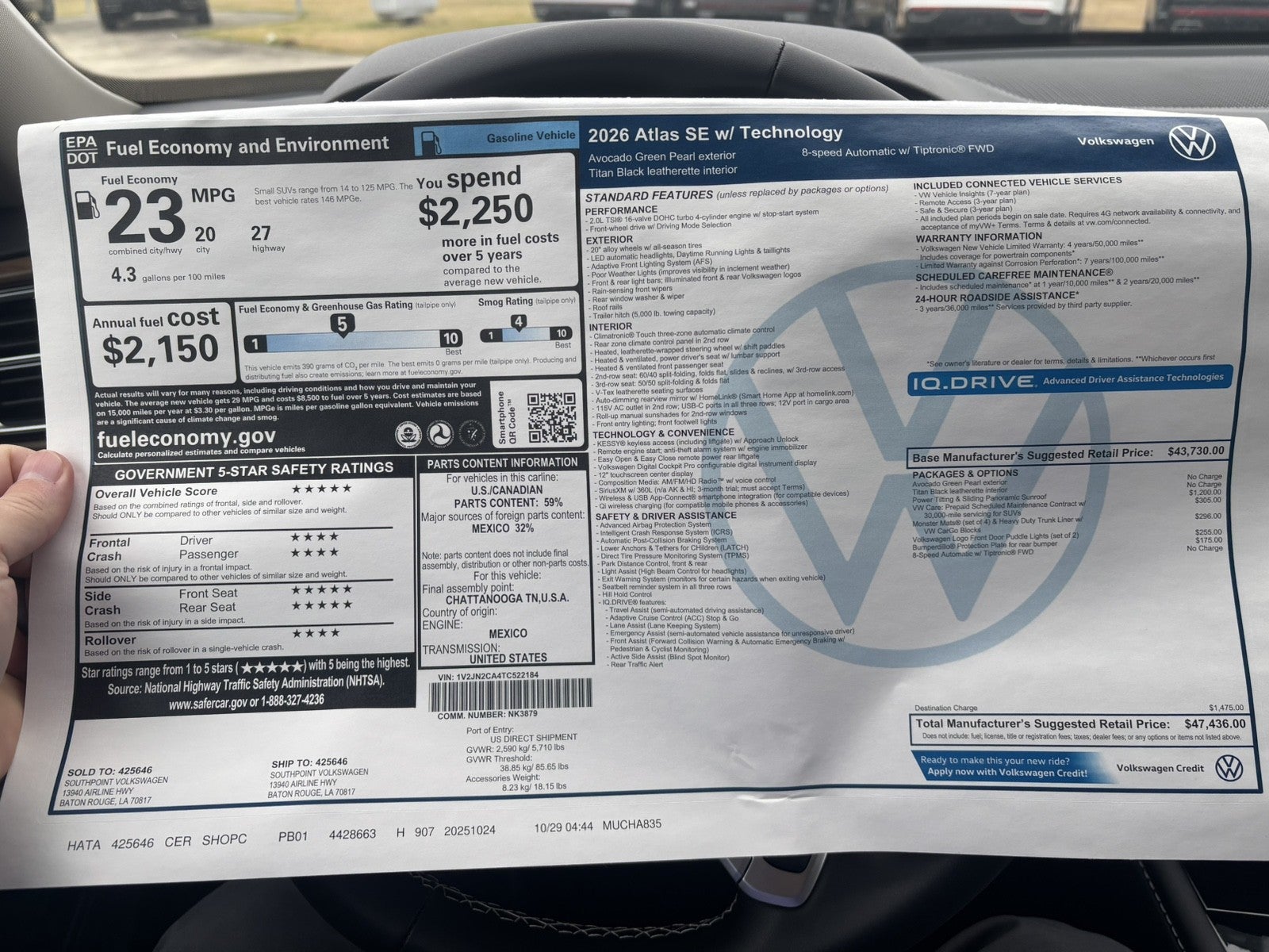 2026 Volkswagen Atlas 2.0T SE w/Technology