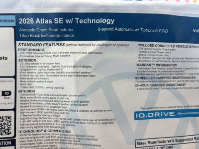 2026 Volkswagen Atlas 2.0T SE w/Technology