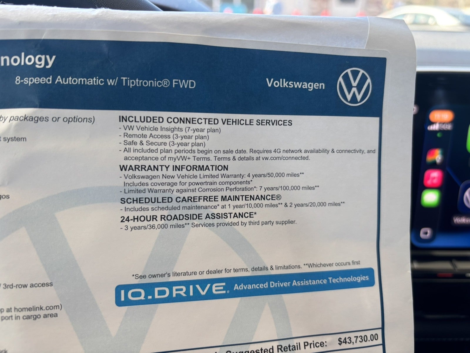 2026 Volkswagen Atlas 2.0T SE w/Technology