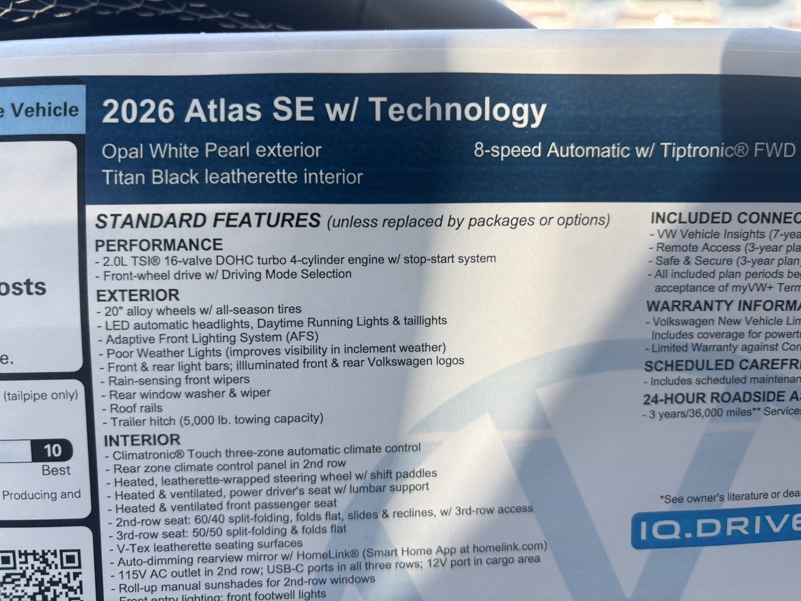2026 Volkswagen Atlas 2.0T SE w/Technology
