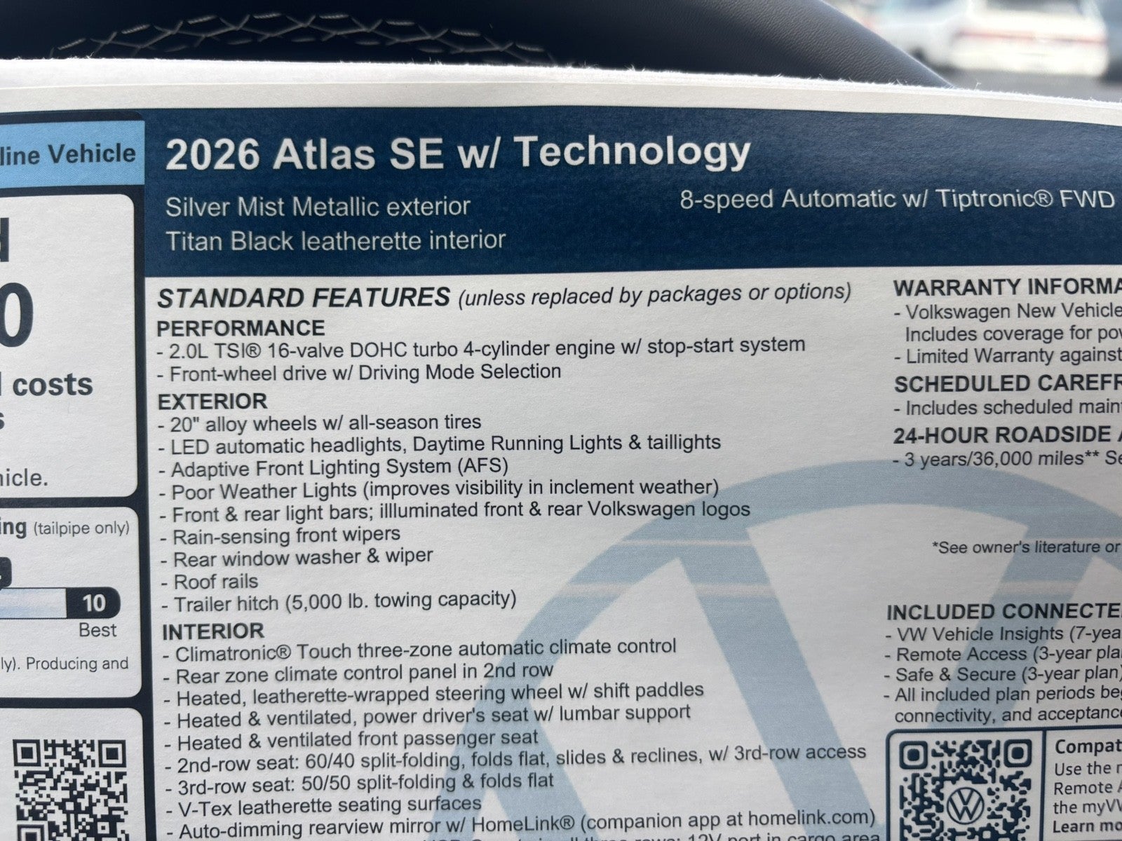 2026 Volkswagen Atlas 2.0T SE w/Technology
