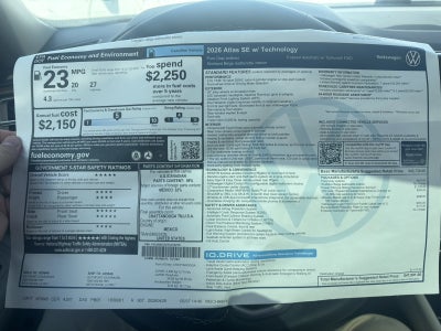2026 Volkswagen Atlas 2.0T SE w/Technology