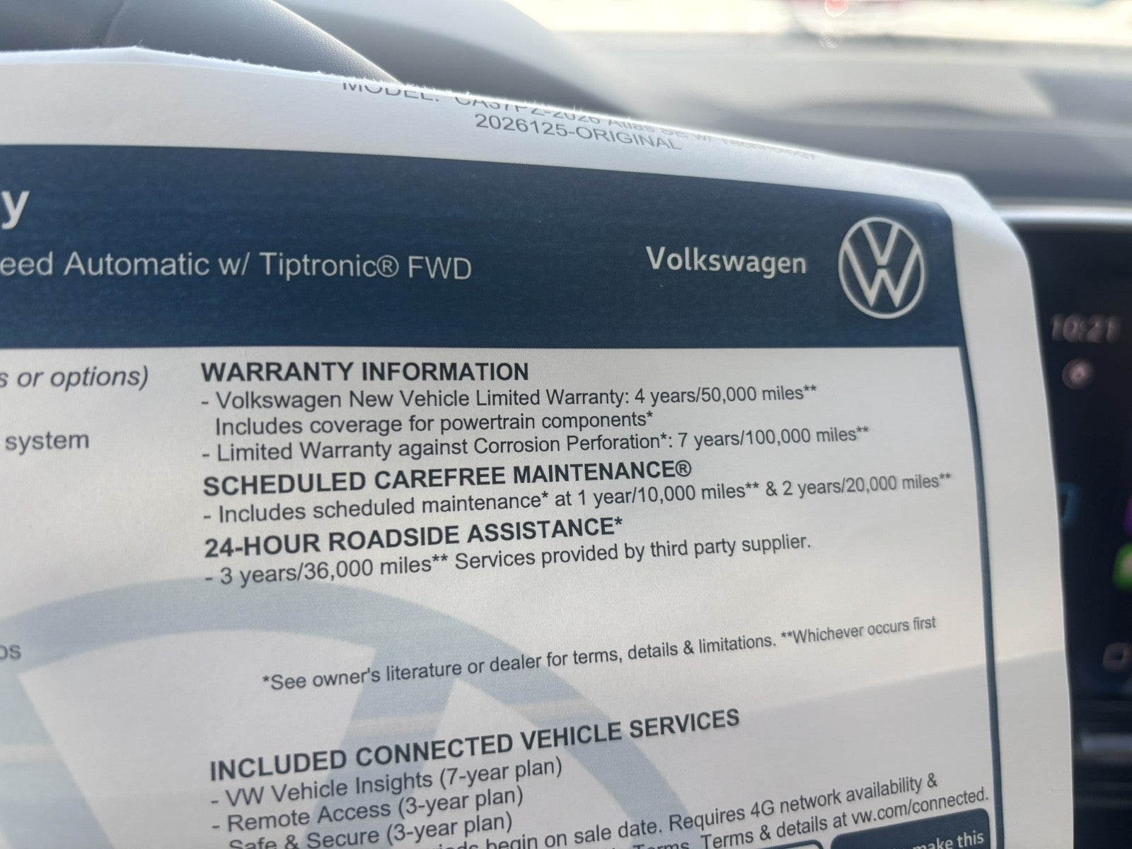 2026 Volkswagen Atlas 2.0T SE w/Technology