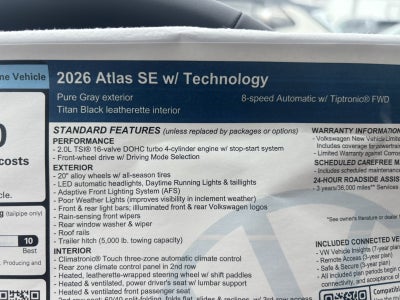 2026 Volkswagen Atlas 2.0T SE w/Technology