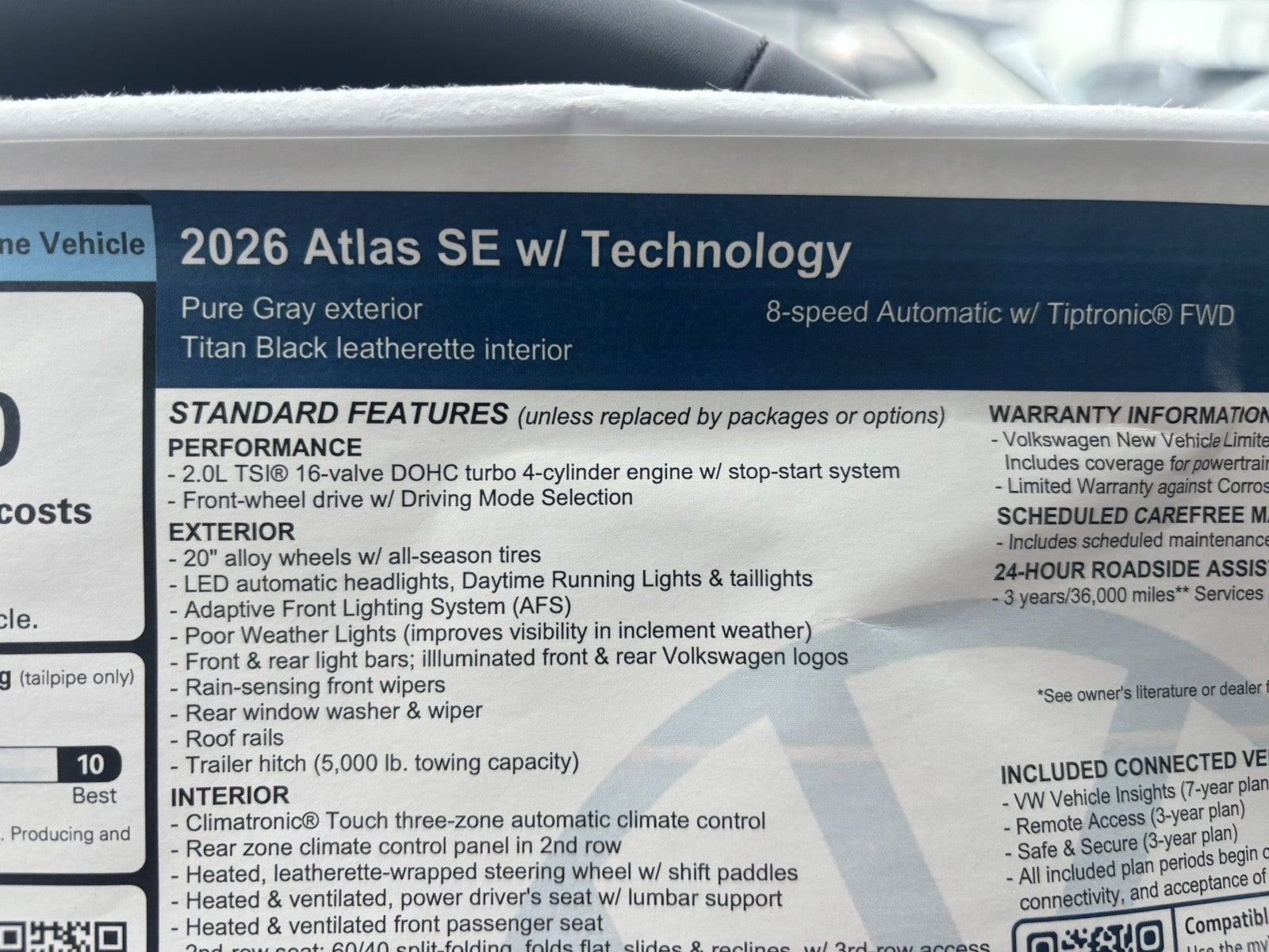 2026 Volkswagen Atlas 2.0T SE w/Technology
