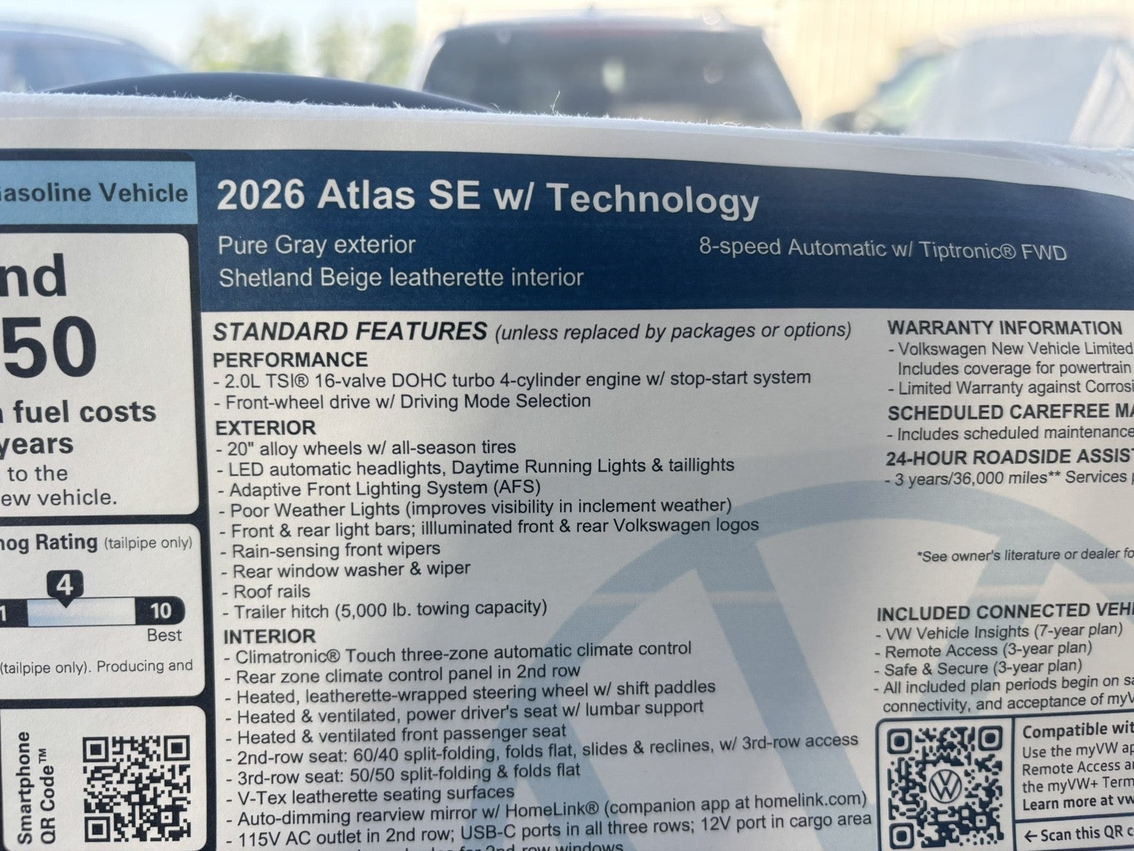 2026 Volkswagen Atlas 2.0T SE w/Technology