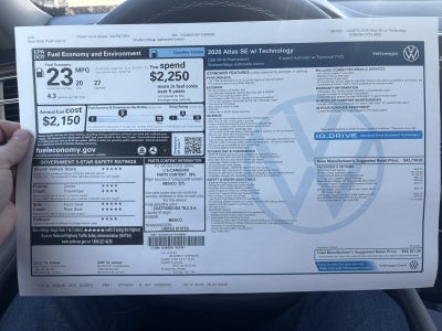 2026 Volkswagen Atlas 2.0T SE w/Technology