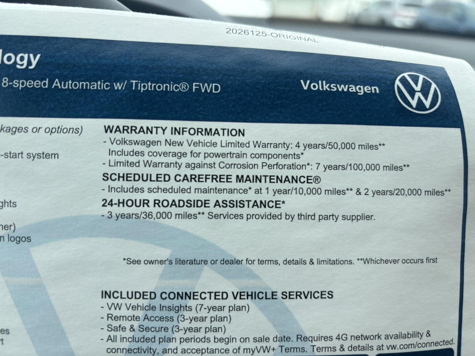 2026 Volkswagen Atlas 2.0T SE w/Technology