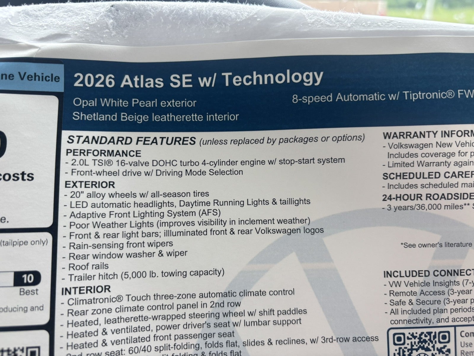 2026 Volkswagen Atlas 2.0T SE w/Technology