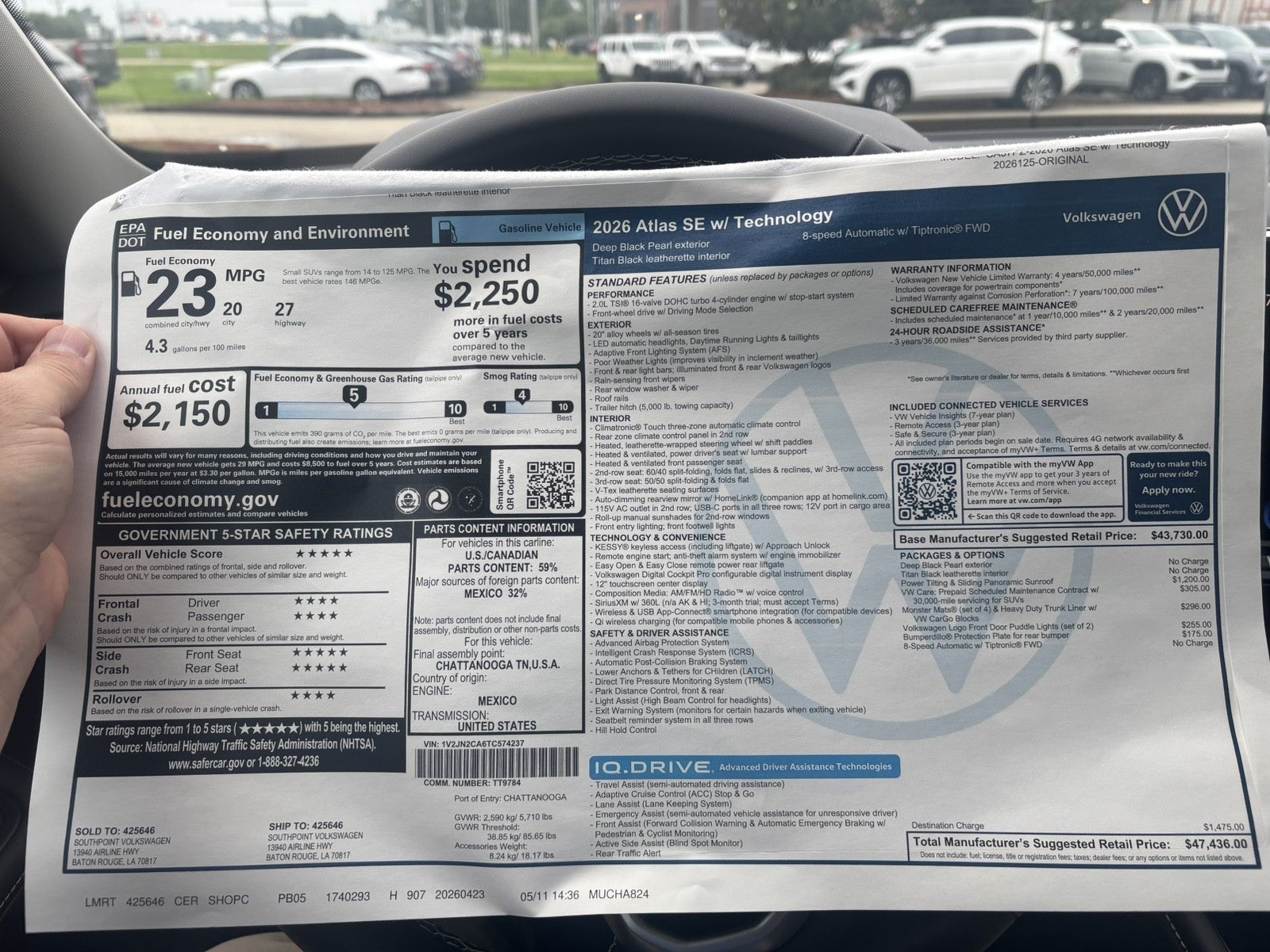 2026 Volkswagen Atlas 2.0T SE w/Technology
