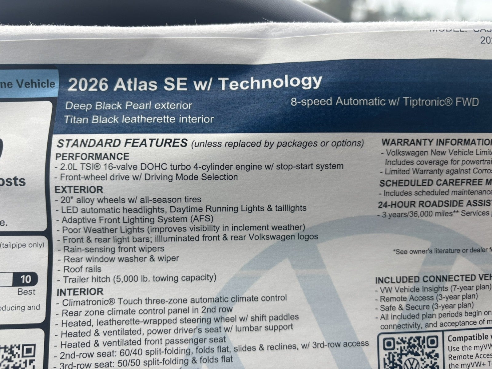 2026 Volkswagen Atlas 2.0T SE w/Technology