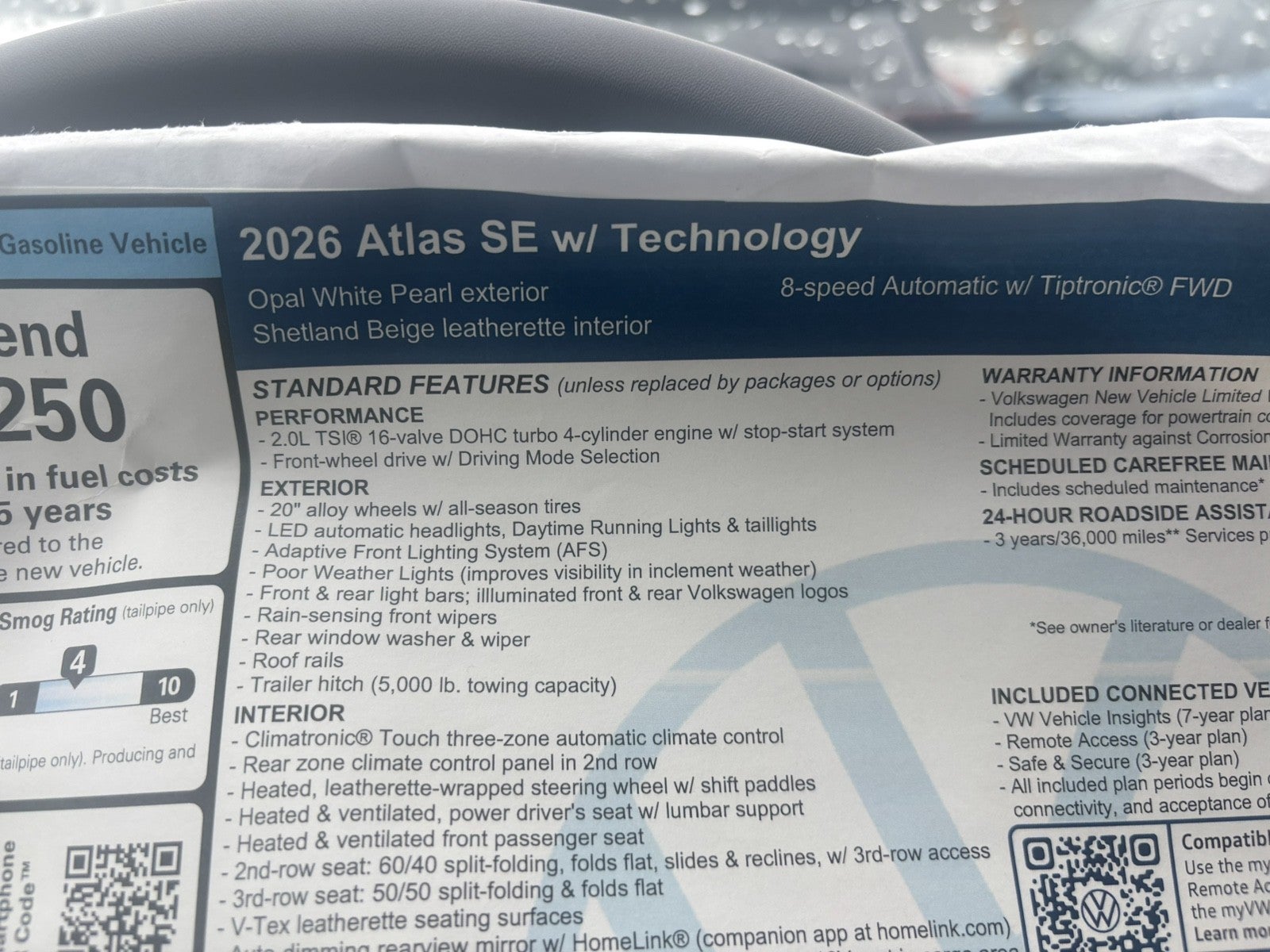 2026 Volkswagen Atlas 2.0T SE w/Technology