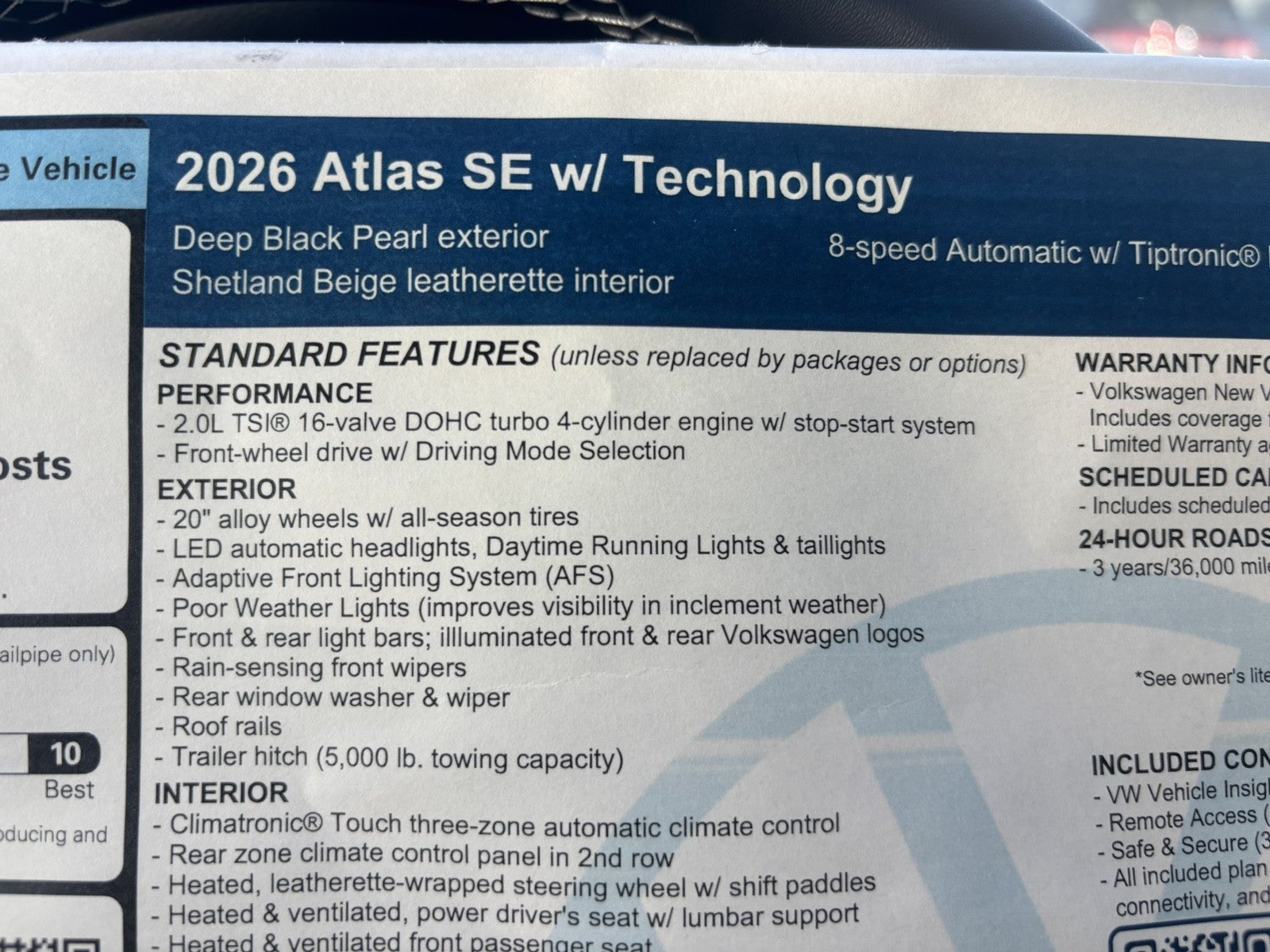 2026 Volkswagen Atlas 2.0T SE w/Technology