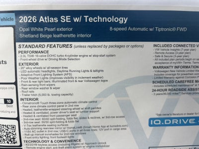 2026 Volkswagen Atlas 2.0T SE w/Technology