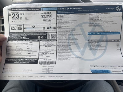 2026 Volkswagen Atlas 2.0T SE w/Technology