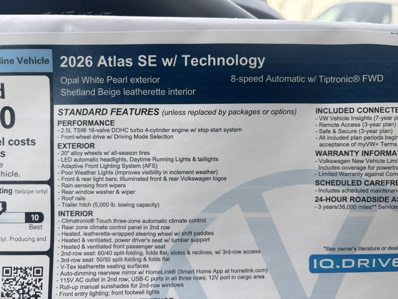 2026 Volkswagen Atlas 2.0T SE w/Technology