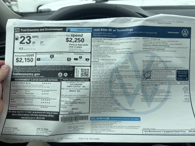 2026 Volkswagen Atlas 2.0T SE w/Technology