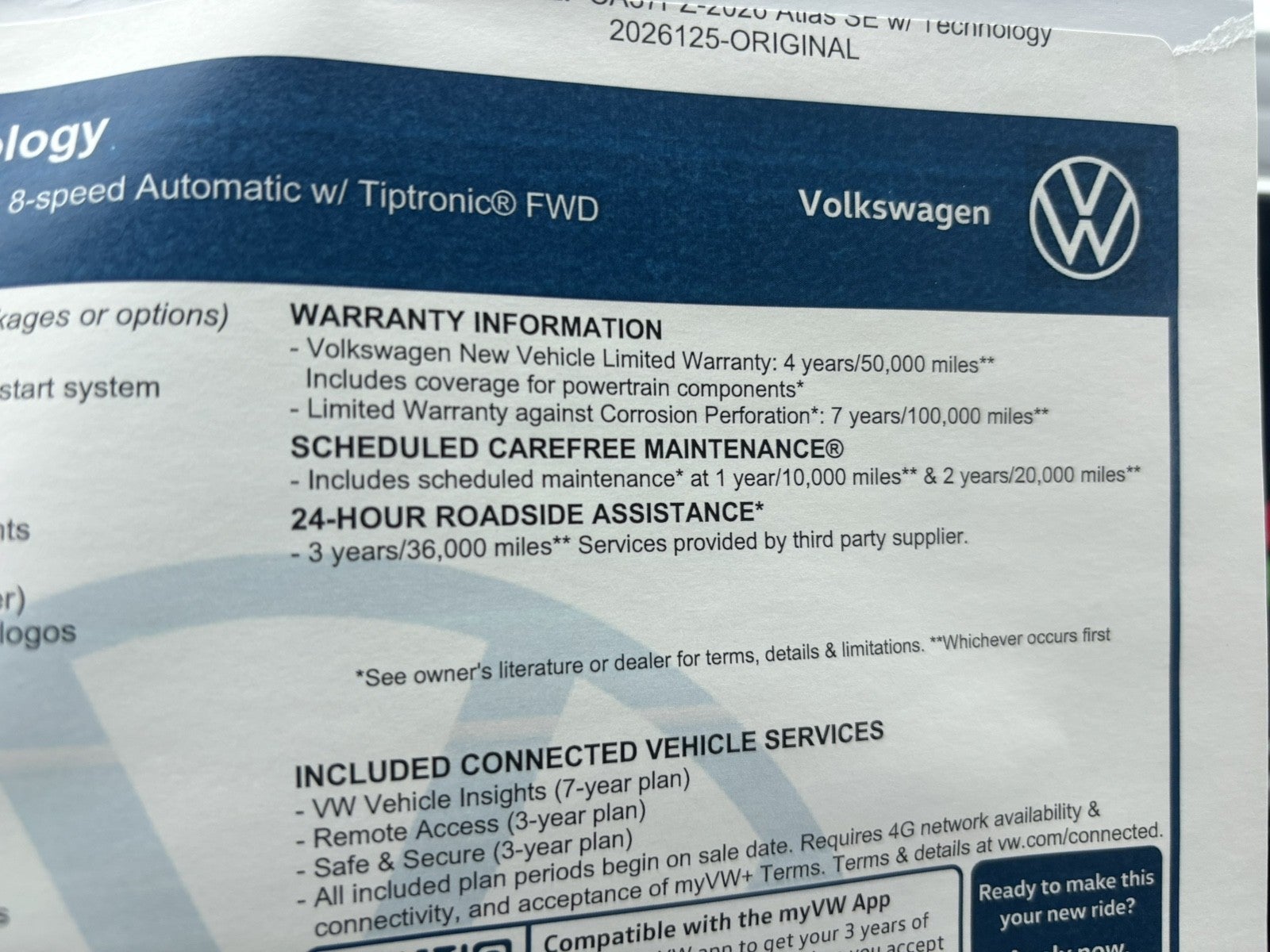 2026 Volkswagen Atlas 2.0T SE w/Technology