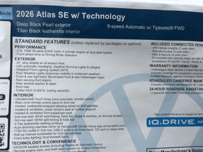 2026 Volkswagen Atlas 2.0T SE w/Technology