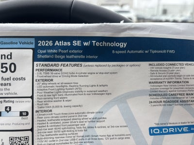 2026 Volkswagen Atlas 2.0T SE w/Technology