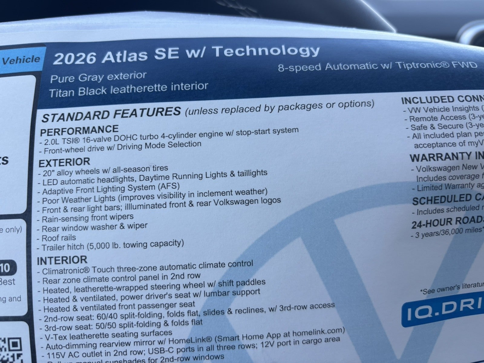 2026 Volkswagen Atlas 2.0T SE w/Technology