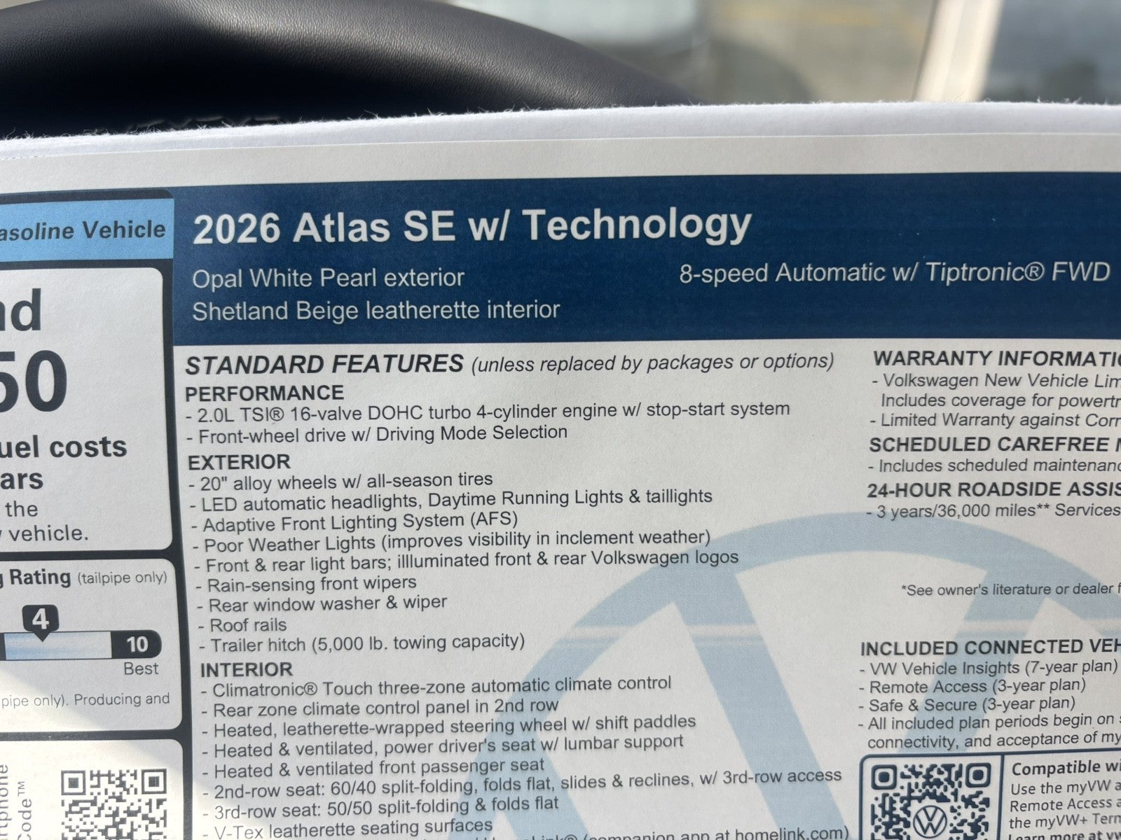 2026 Volkswagen Atlas 2.0T SE w/Technology
