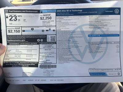 2026 Volkswagen Atlas 2.0T SE w/Technology