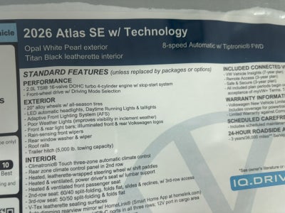 2026 Volkswagen Atlas 2.0T SE w/Technology