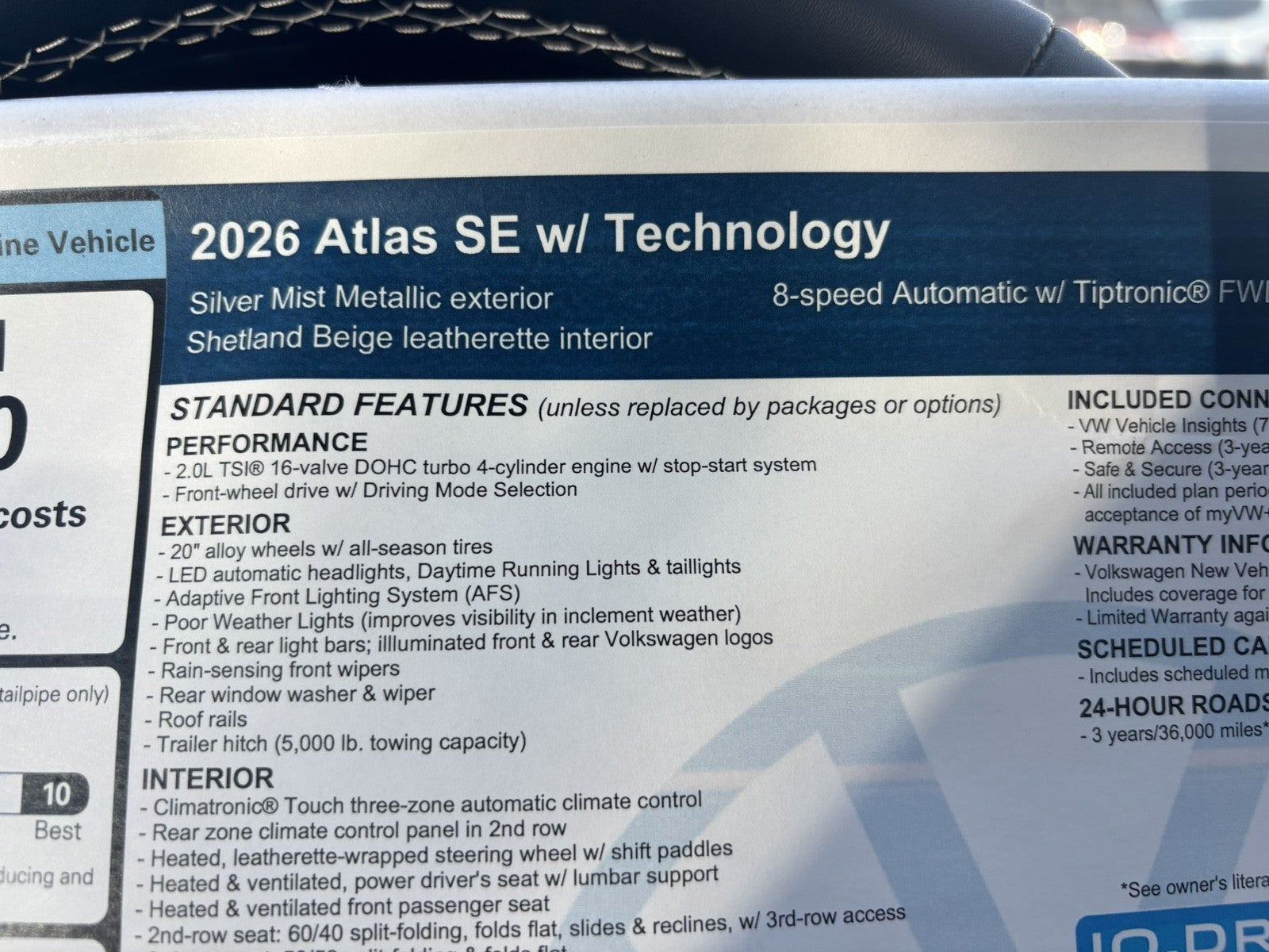 2026 Volkswagen Atlas 2.0T SE w/Technology