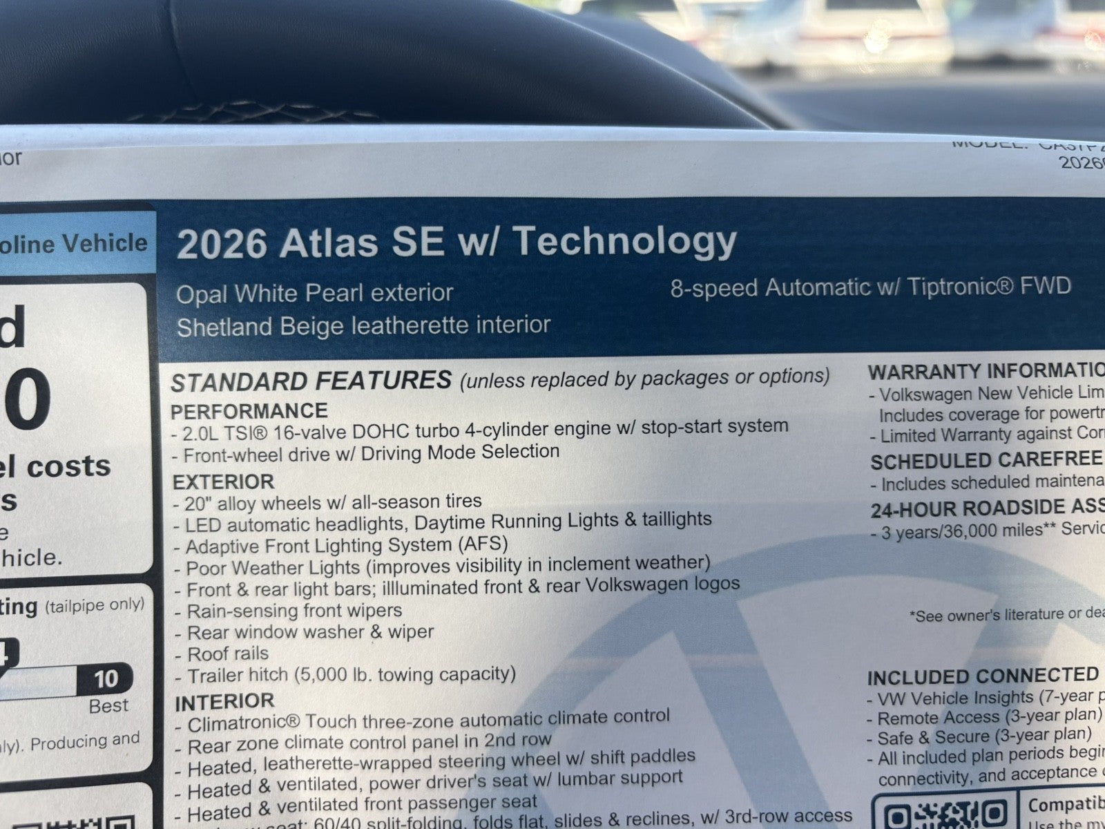 2026 Volkswagen Atlas 2.0T SE w/Technology