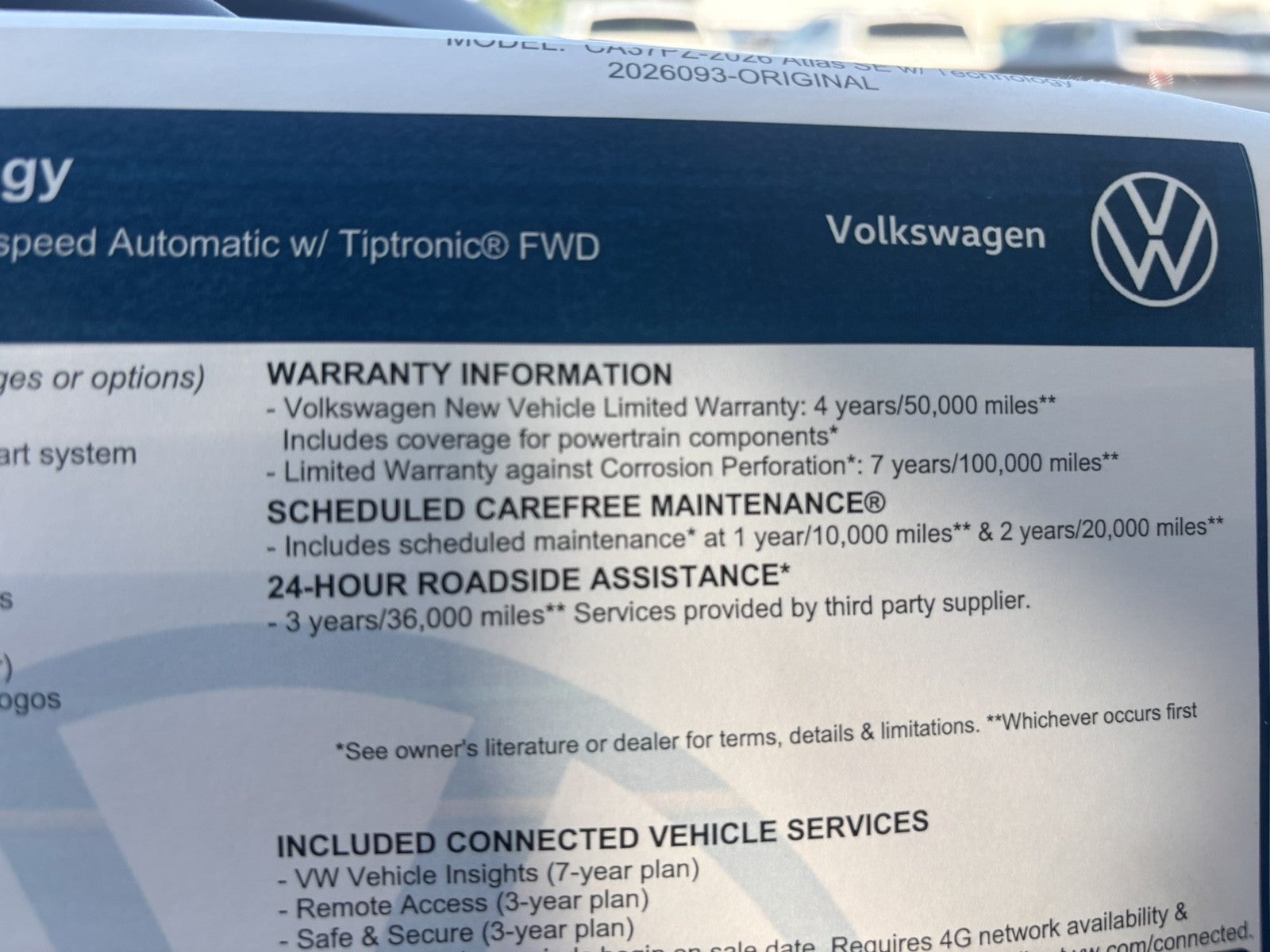 2026 Volkswagen Atlas 2.0T SE w/Technology