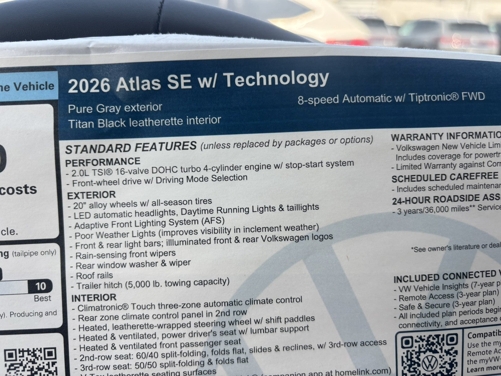 2026 Volkswagen Atlas 2.0T SE w/Technology