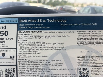 2026 Volkswagen Atlas 2.0T SE w/Technology
