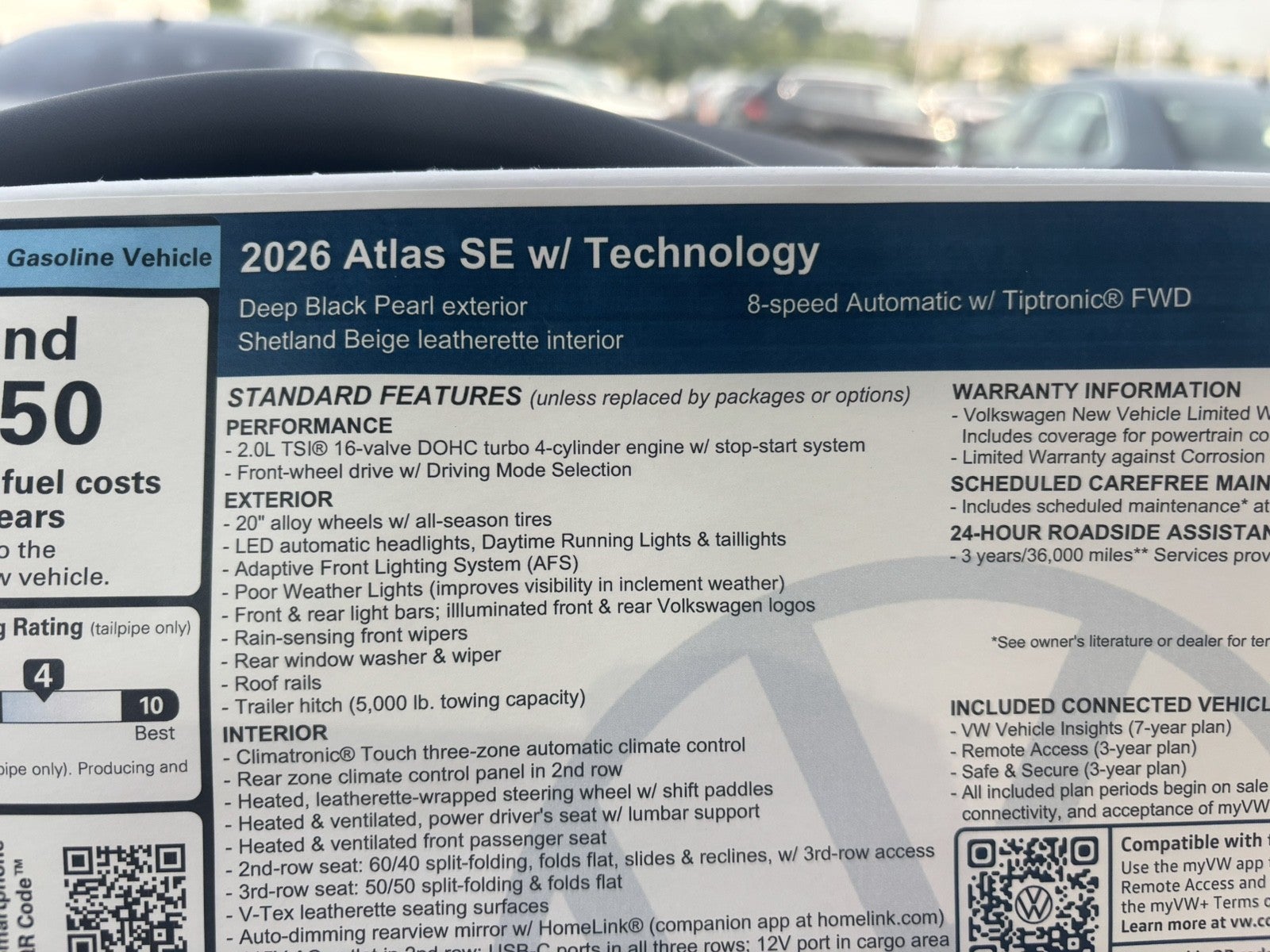 2026 Volkswagen Atlas 2.0T SE w/Technology