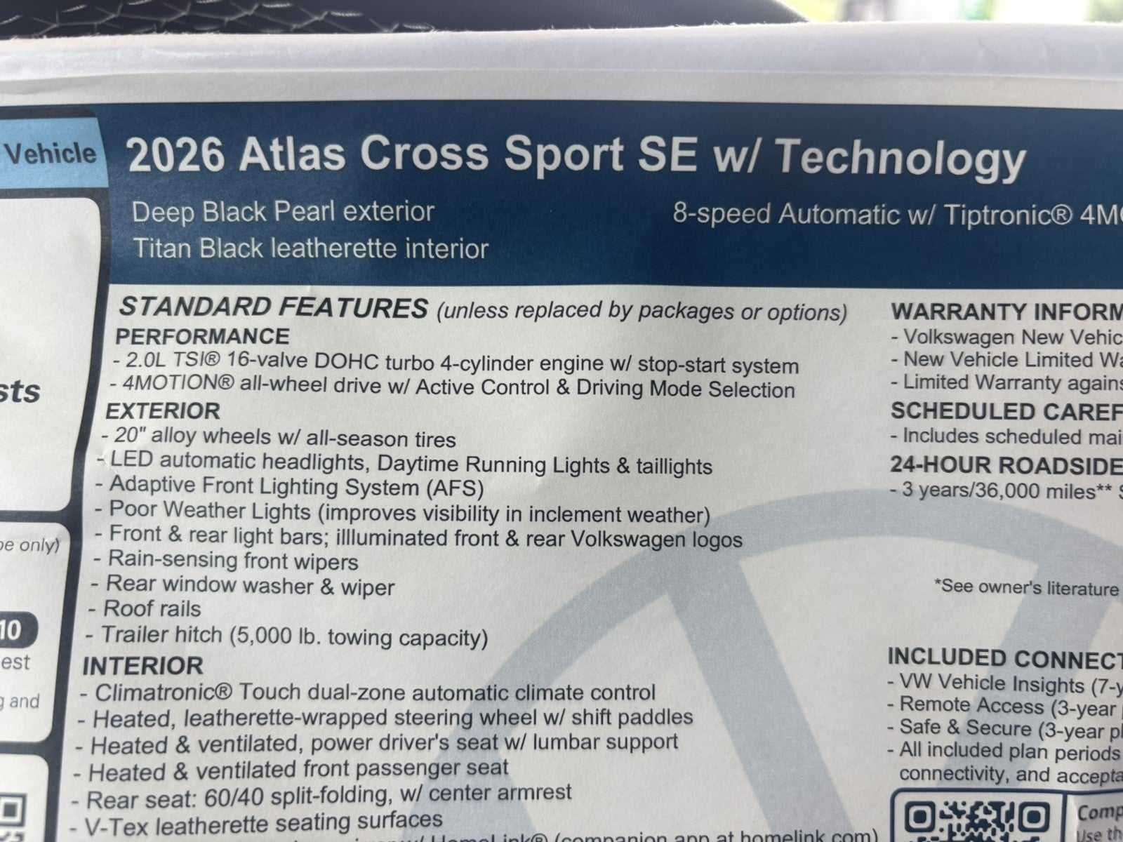 2026 Volkswagen Atlas Cross Sport 2.0T SE w/Technology