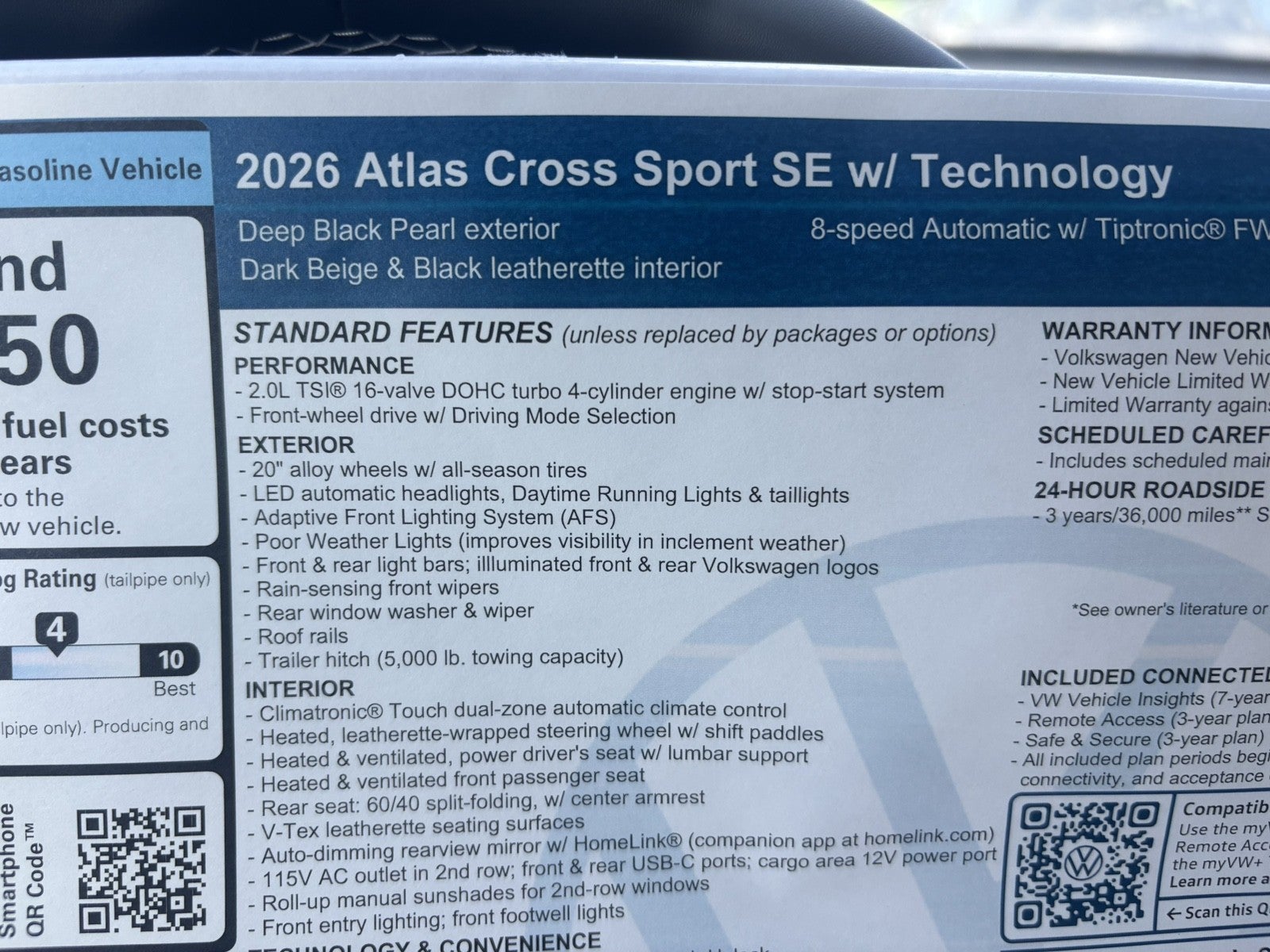 2026 Volkswagen Atlas Cross Sport 2.0T SE w/Technology