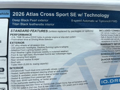2026 Volkswagen Atlas Cross Sport 2.0T SE w/Technology